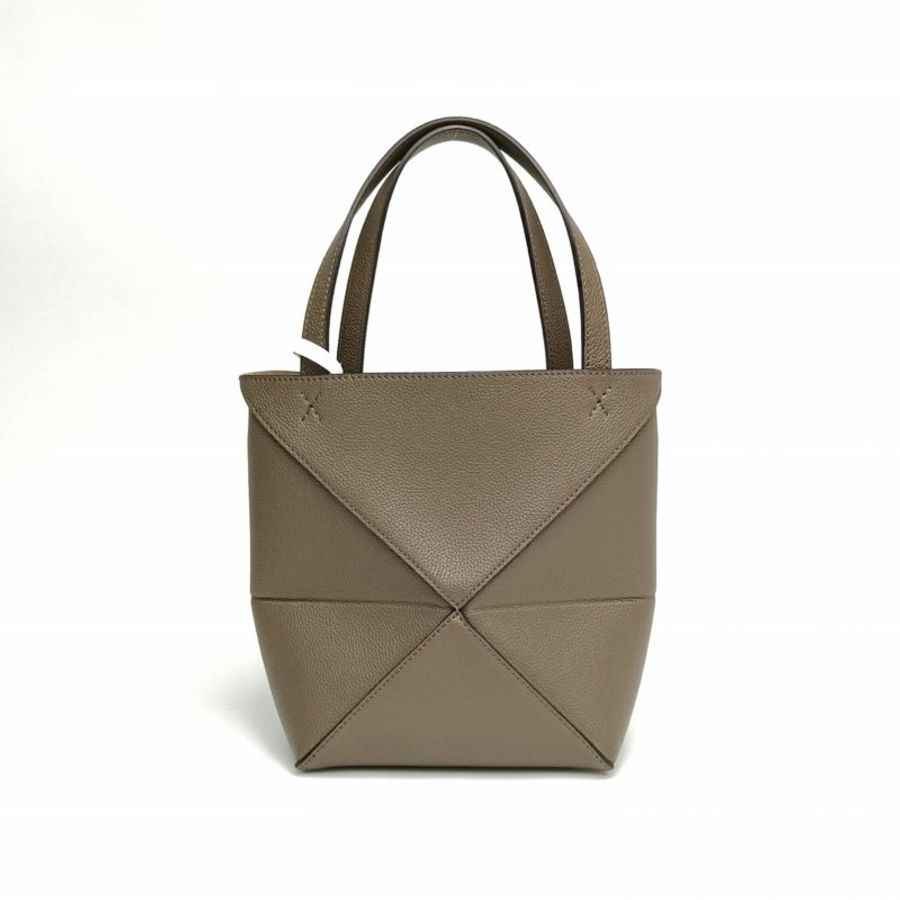 LOEWE 牛皮PuzzleFoldTotemini深卡其綠肩背包-2