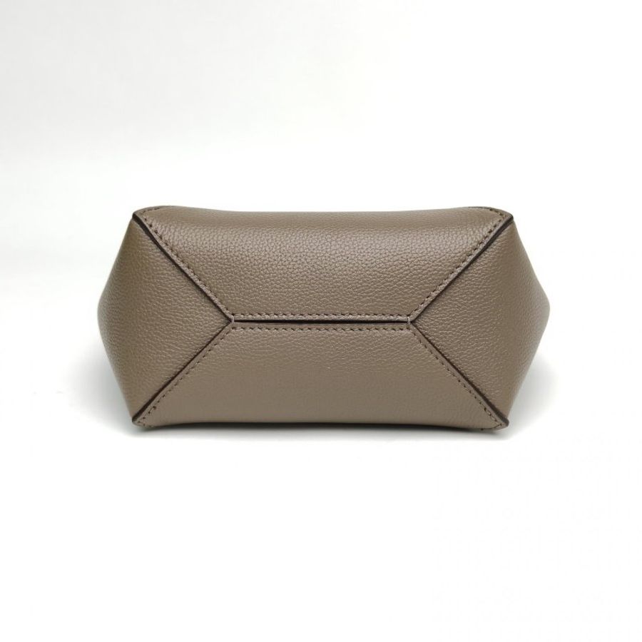 LOEWE 牛皮PuzzleFoldTotemini深卡其綠肩背包-4