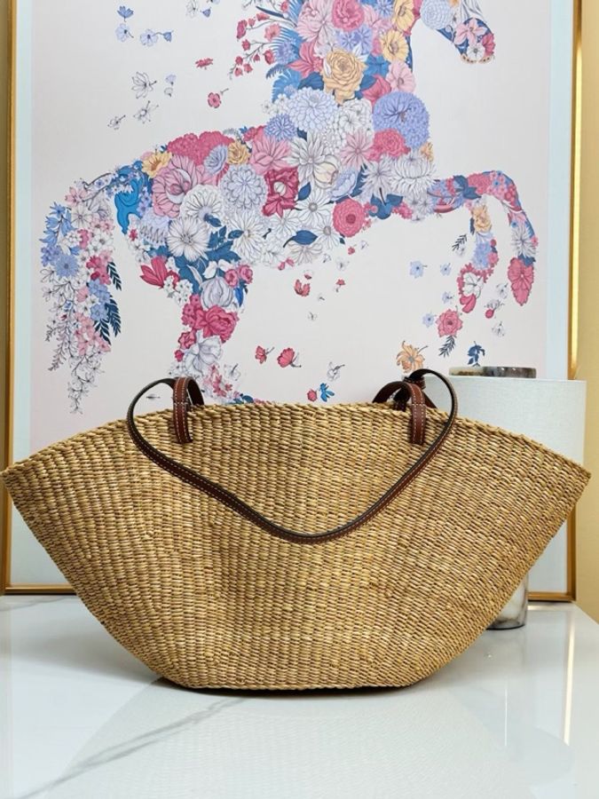 LOEWE 羅意威 黃色草編包 菜籃子（配防塵袋）尺寸48*22*13-3