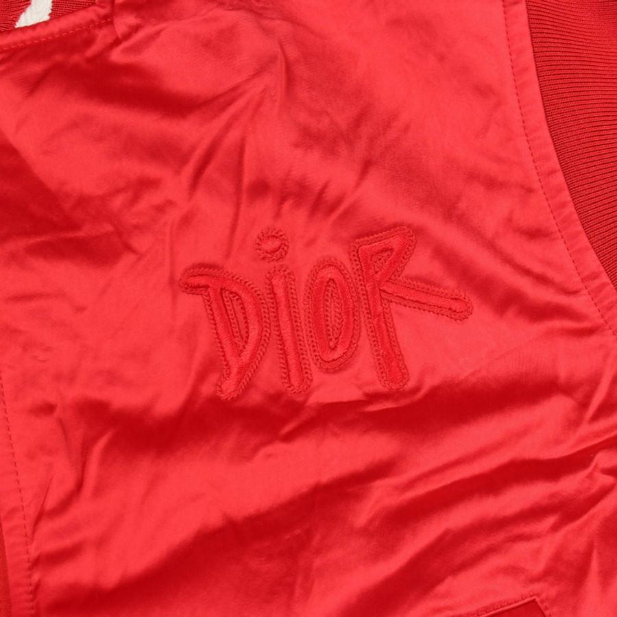 Dior x Shawn Stussy 聯名款紅色尼龍短款夾克，貨號 183C435A5124，二手男款，尺寸 50-4
