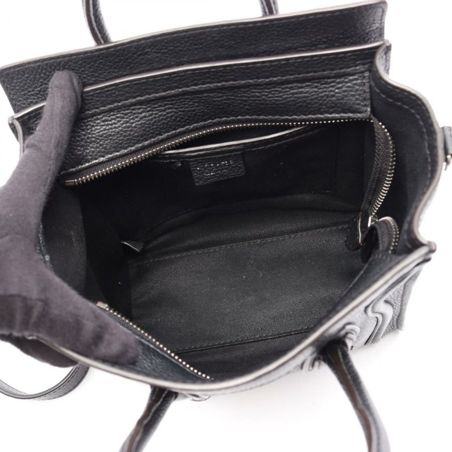CELINE Luggage Nano Shopper 單肩斜背包 黑色真皮二手女款-2