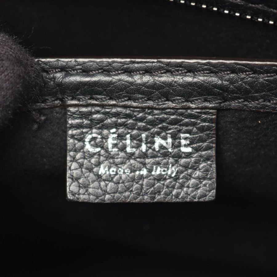 CELINE Luggage Nano Shopper 單肩斜背包 黑色真皮二手女款-3