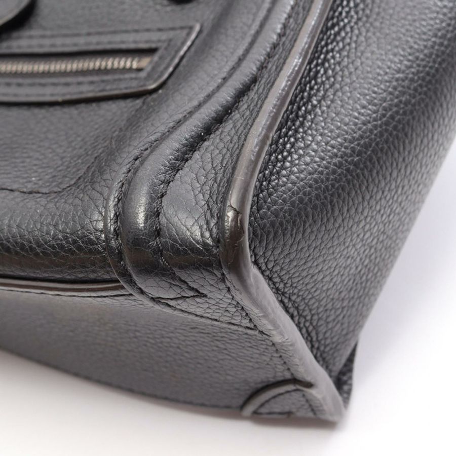 CELINE Luggage Nano Shopper 單肩斜背包 黑色真皮二手女款-11