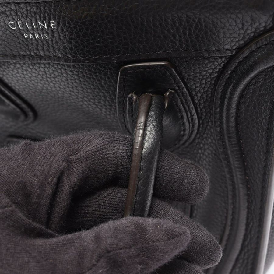CELINE Luggage Nano Shopper 單肩斜背包 黑色真皮二手女款-12