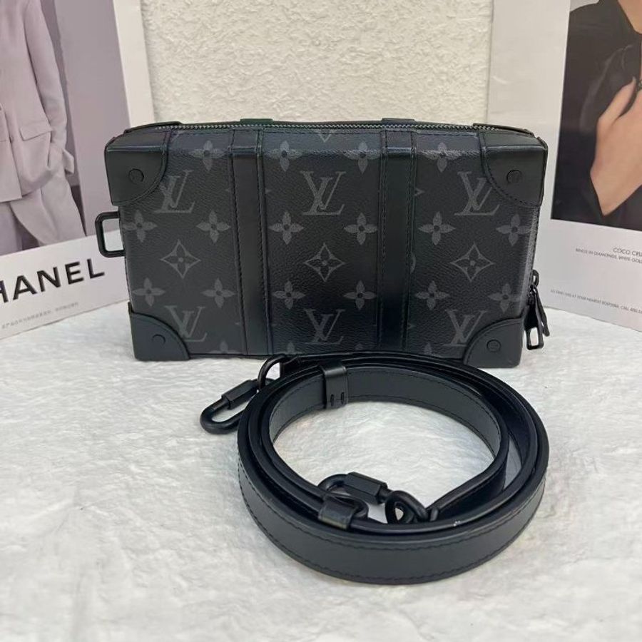 路易威登/Louis Vuitton Trunk Wallet 黒花盒子斜背包-0