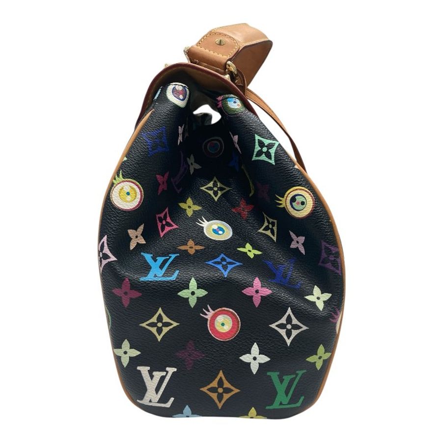 LOUIS VUITTON 路易威登 村上隆 EYE LOVE YOU 黑色 三彩 手提包-3