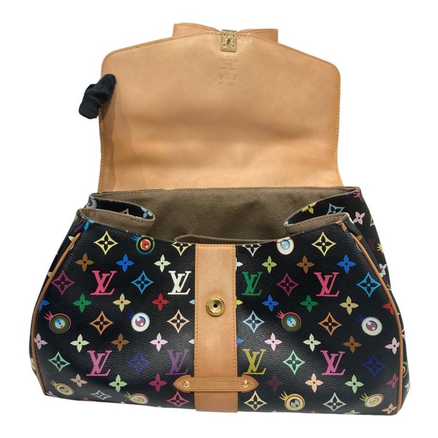LOUIS VUITTON 路易威登 村上隆 EYE LOVE YOU 黑色 三彩 手提包-6