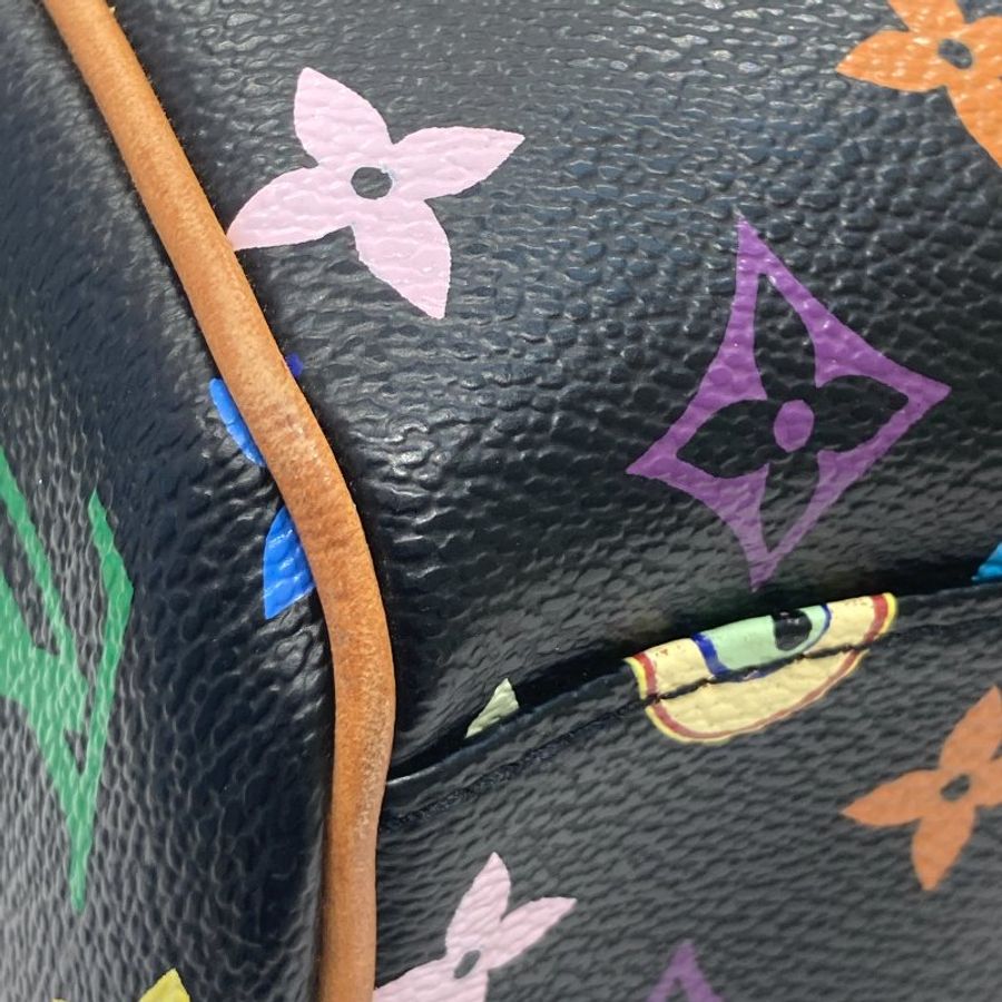LOUIS VUITTON 路易威登 村上隆 EYE LOVE YOU 黑色 三彩 手提包-10