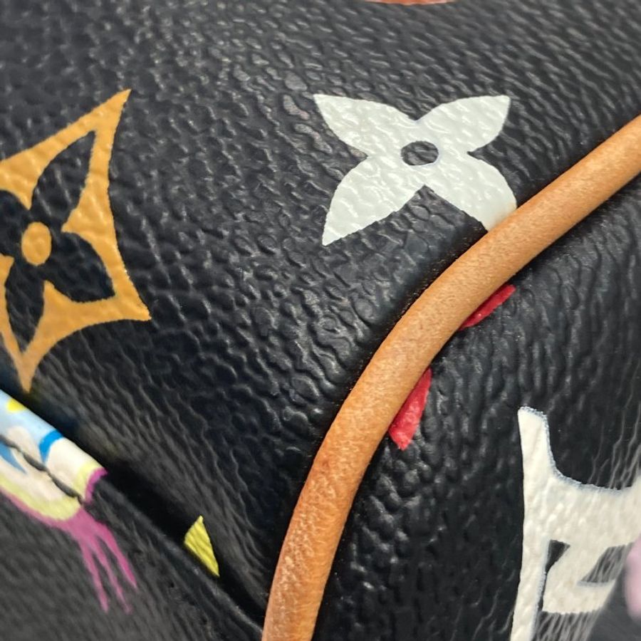 LOUIS VUITTON 路易威登 村上隆 EYE LOVE YOU 黑色 三彩 手提包-11