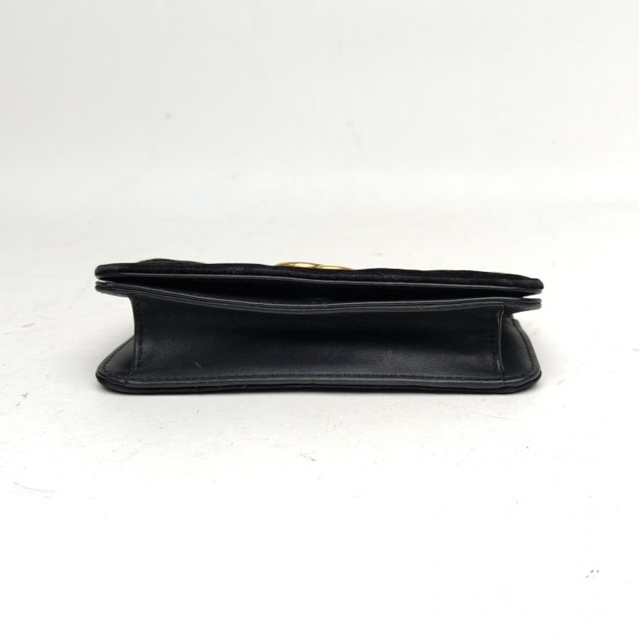 GUCCI 黑色絲絨金扣MarmontWOC斜挎包肩背包-4