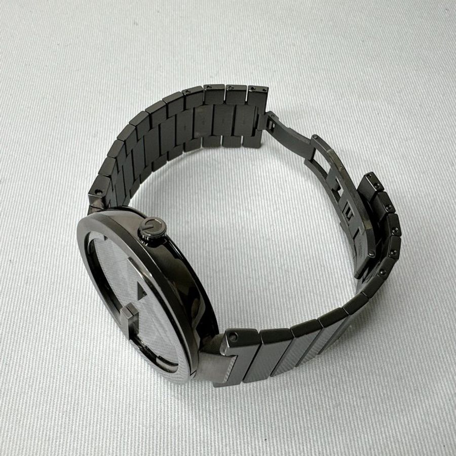 GUCCI Interlocking黑灰色PVD石英腕錶-3