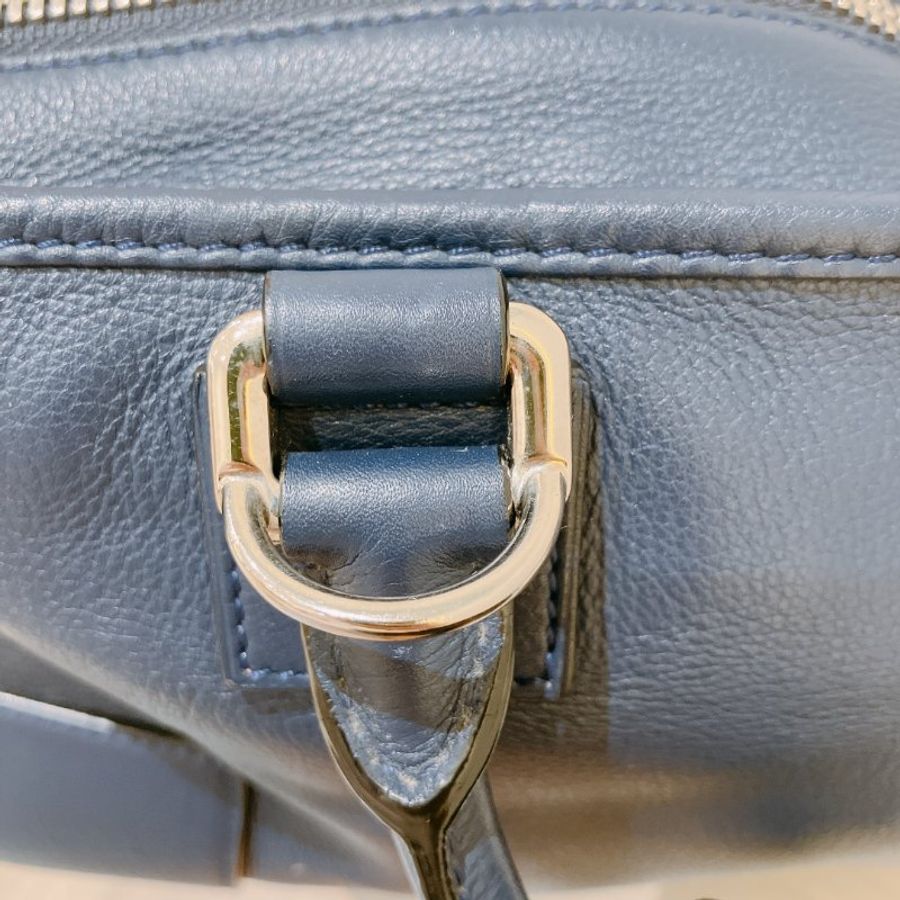 TK2090	 羅意威 藍色牛皮 手提 斜背 Loewe Amazona 28 Marine calfskin Bule X PHW-20