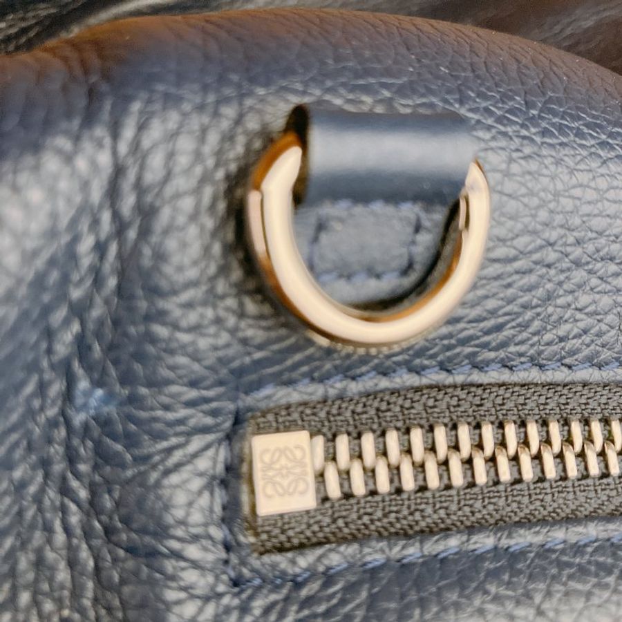 TK2090	 羅意威 藍色牛皮 手提 斜背 Loewe Amazona 28 Marine calfskin Bule X PHW-23
