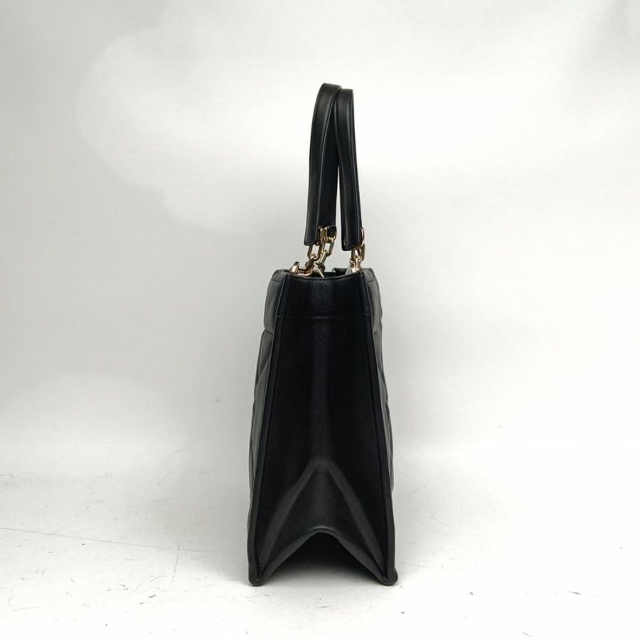 DIOR 黑色牛皮金扣Essential藤格紋全皮托特包肩背包-1
