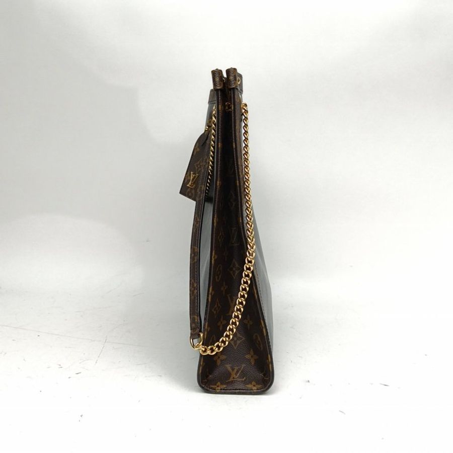 LOUIS VUITTON 黑色牛皮金扣晶片novatote購物袋單肩包肩背包-1