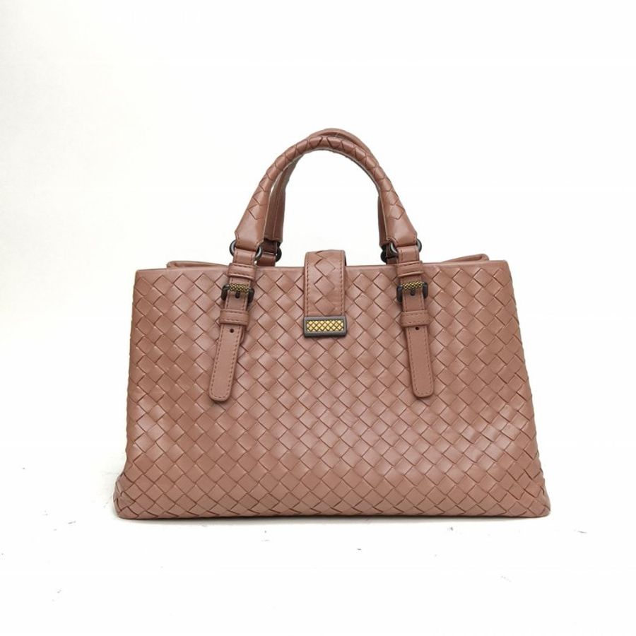 BOTTEGA VENETA Roma羅馬包小號棕色牛皮黑扣肩背包-2
