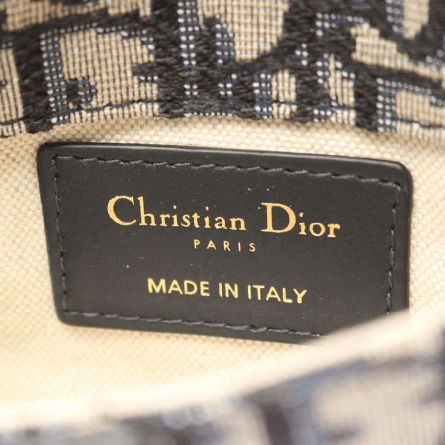 Dior SADDLE Oblique 腰包 帆布皮革 米色 海軍藍 二手 女士-3