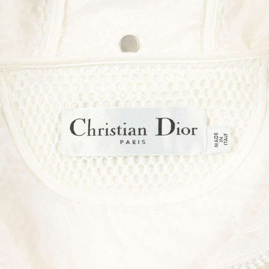Dior 網眼 Logo 外套登山連帽衫 117C10A8053 聚酯纖維 白色 二手 女款 XS-2