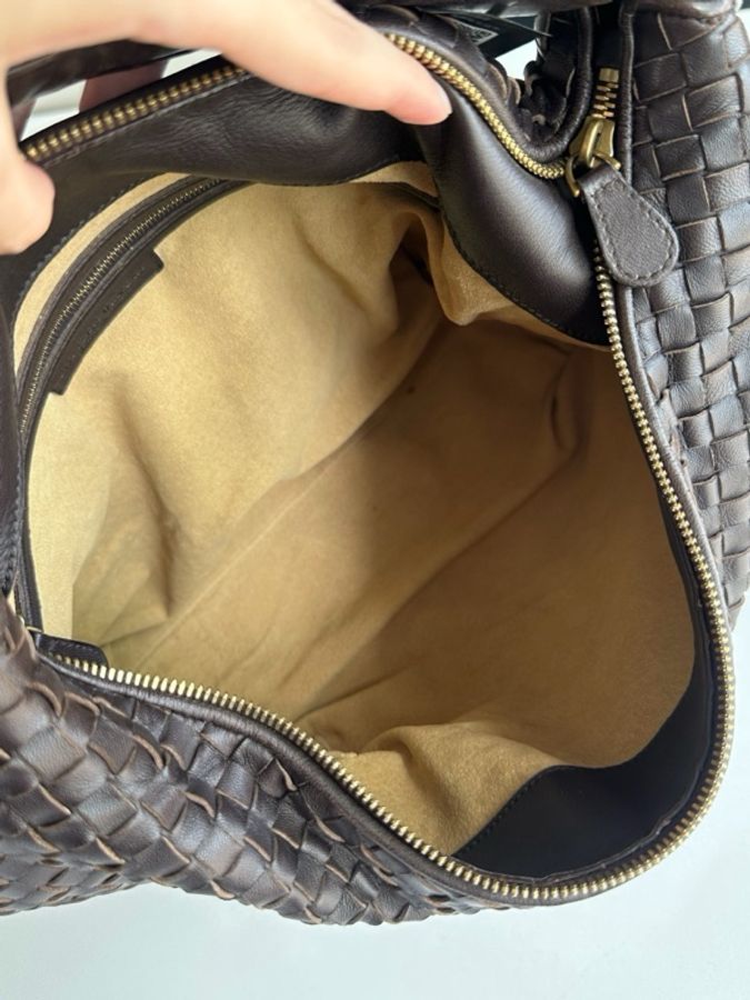 BV葆蝶家 烏木棕色 編織hobo 腋下包尺寸32*26-6