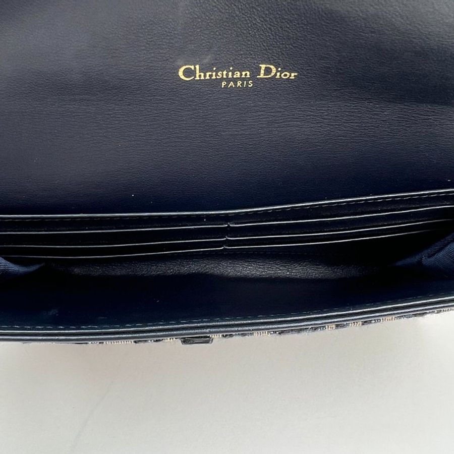 DIOR Saddle 小型附鏈帶手拿包｜藍色緹花 WOC馬鞍鏈條包｜KÉSH 凱仕精品-15