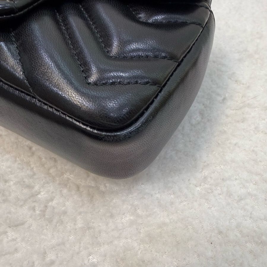 Gucci 黑淡金羊皮mini marmont 斜背包-3