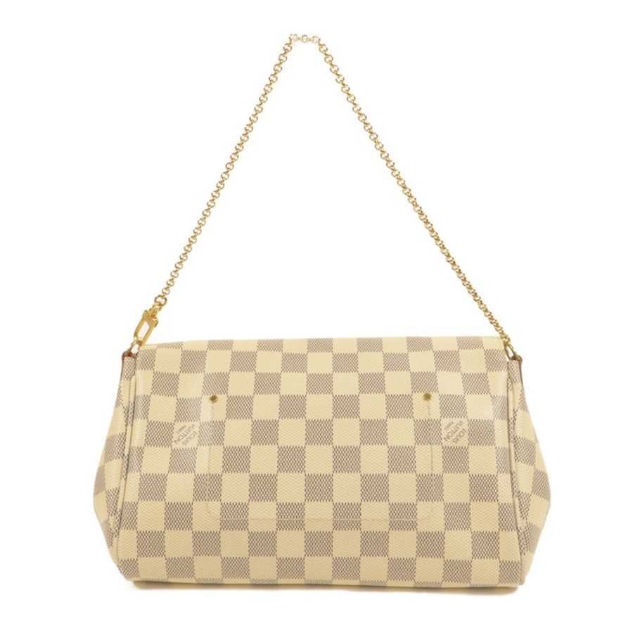 LOUIS VUITTON Damier Azur Favorite MM金扣手挽肩背兩用袋白色-1
