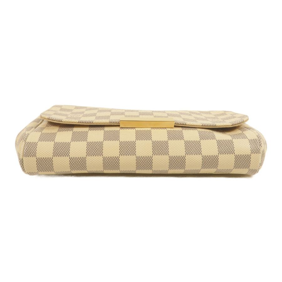 LOUIS VUITTON Damier Azur Favorite MM金扣手挽肩背兩用袋白色-3