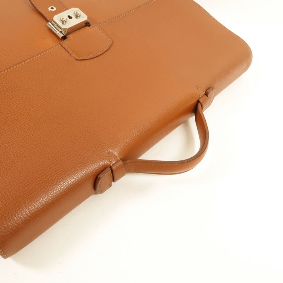 HERMES Togo皮革Sac A Depeches 38公事包Gold-4