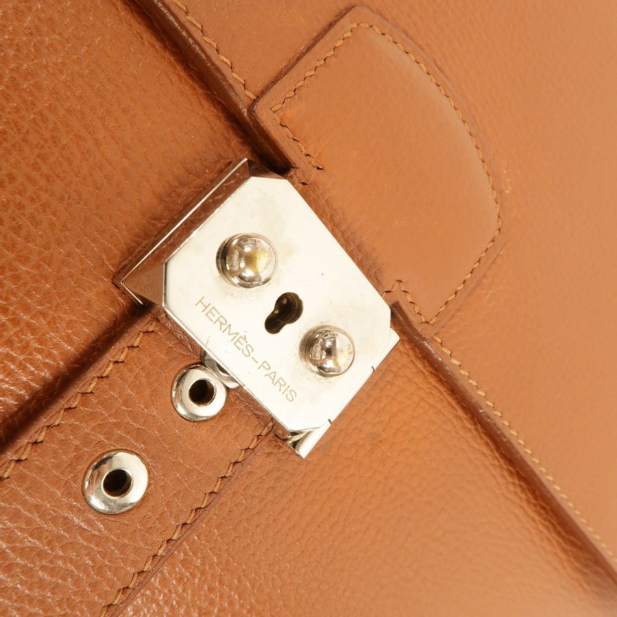 HERMES Togo皮革Sac A Depeches 38公事包Gold-6