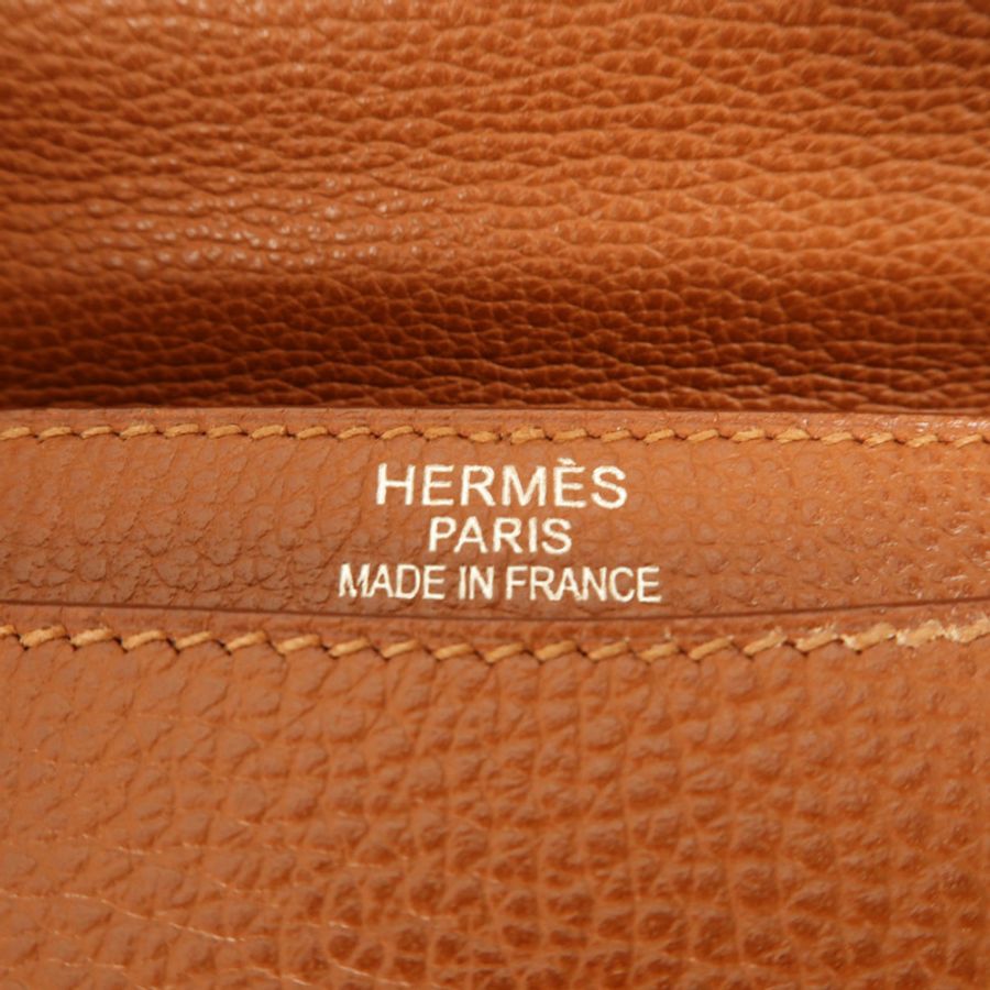 HERMES Togo皮革Sac A Depeches 38公事包Gold-7