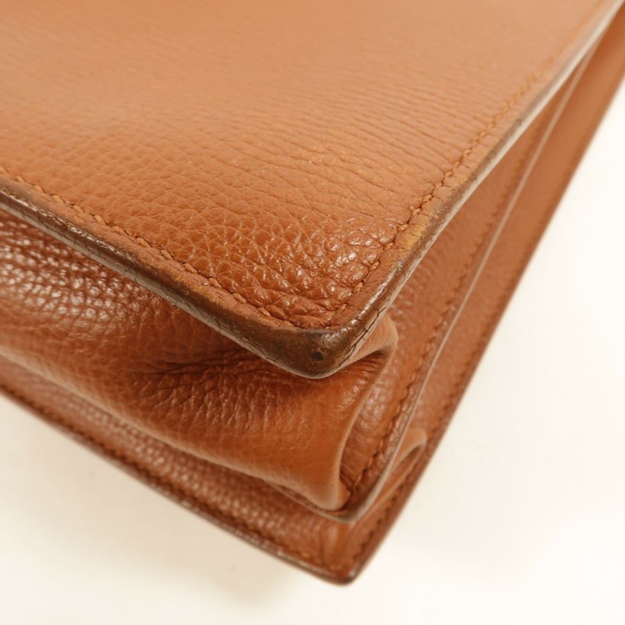 HERMES Togo皮革Sac A Depeches 38公事包Gold-9