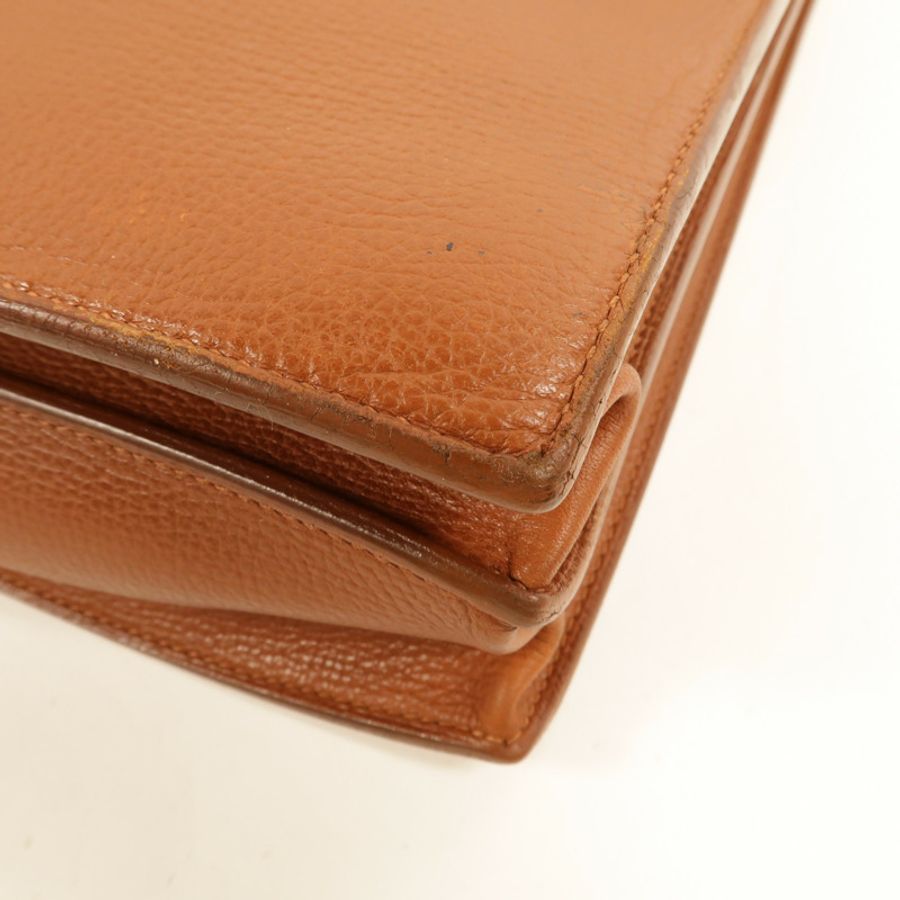 HERMES Togo皮革Sac A Depeches 38公事包Gold-10