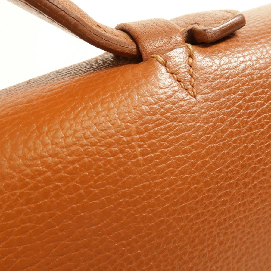 HERMES Togo皮革Sac A Depeches 38公事包Gold-16