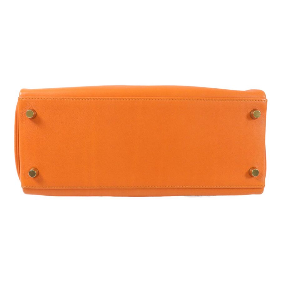 HERMES Swift皮革Kelly 28手挽肩背兩用袋Orange H-3