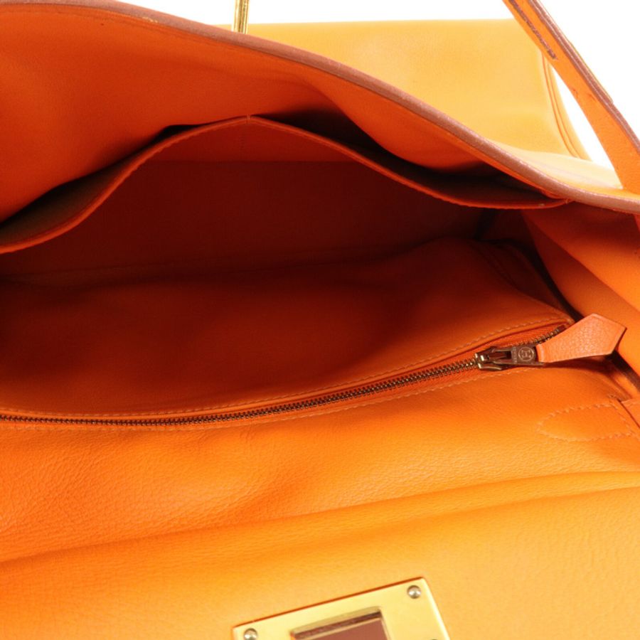 HERMES Swift皮革Kelly 28手挽肩背兩用袋Orange H-4