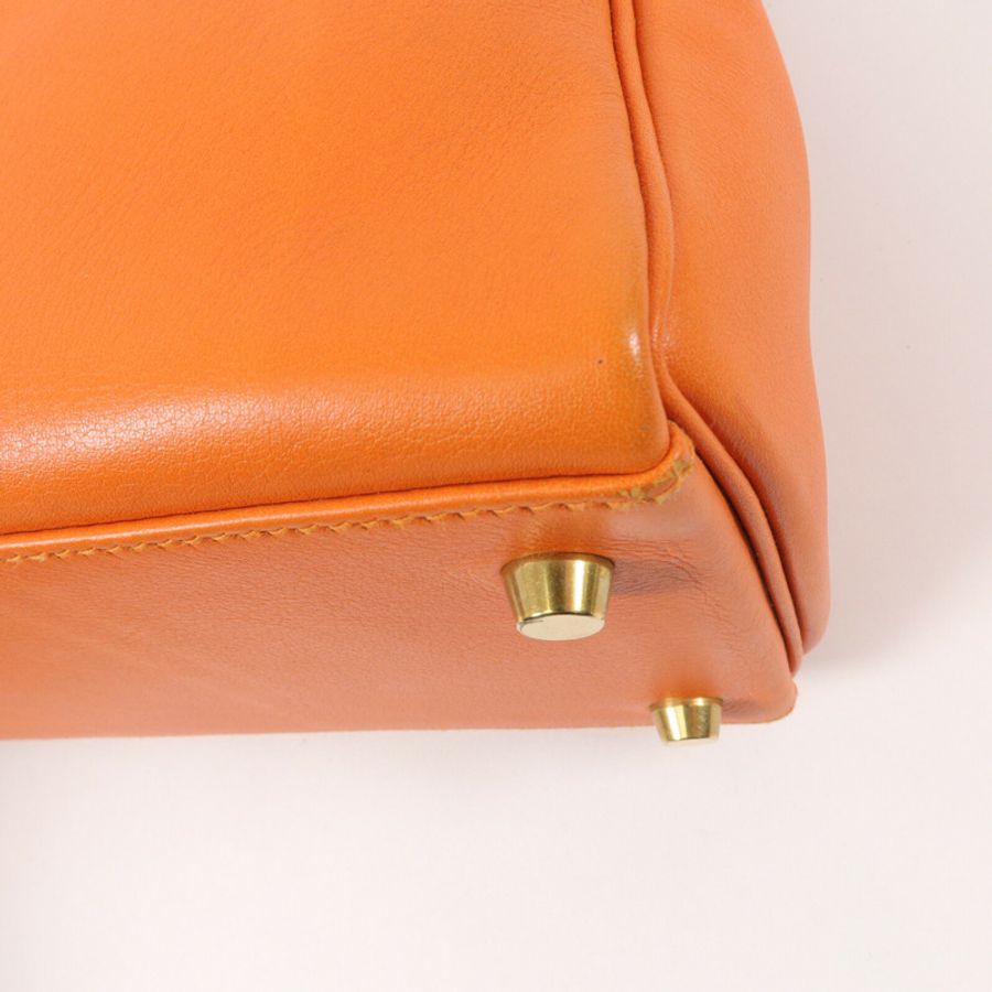 HERMES Swift皮革Kelly 28手挽肩背兩用袋Orange H-12