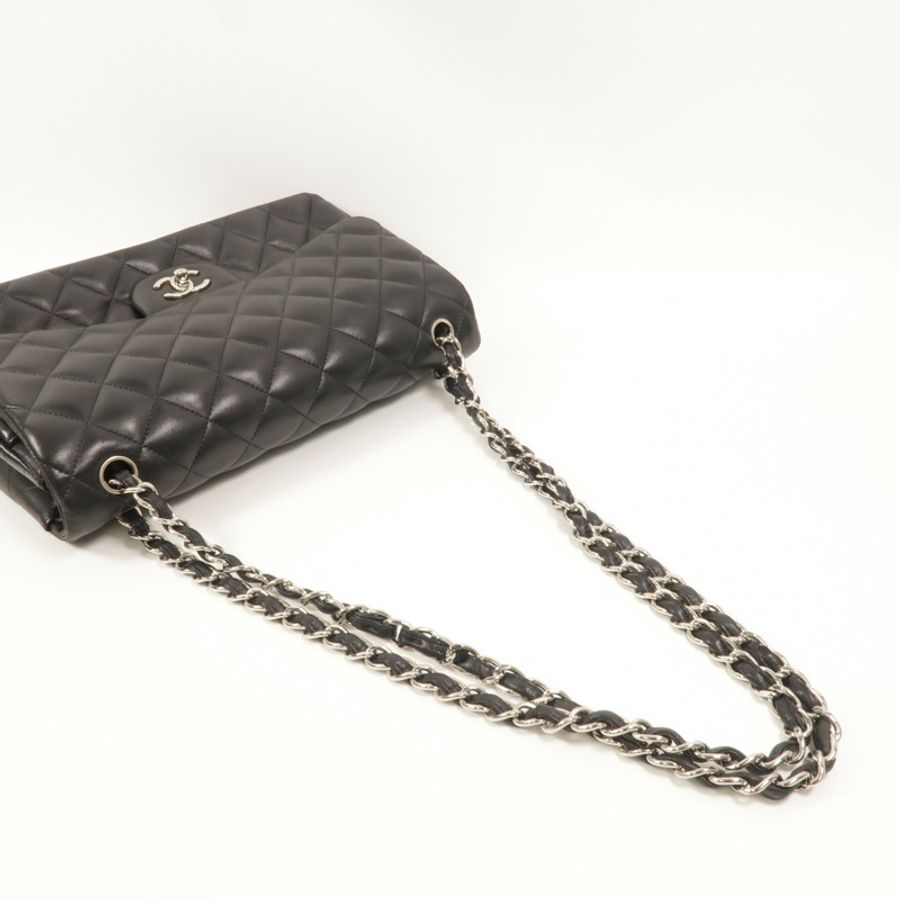 CHANEL 羊皮皮革Large Classic鏈帶肩背袋-8