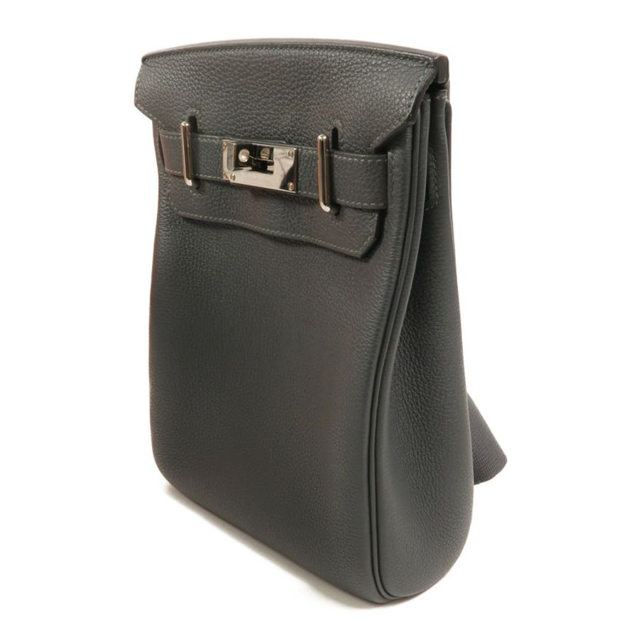 HERMES Togo皮革Hac A Dos PM背包Gris Misty-2