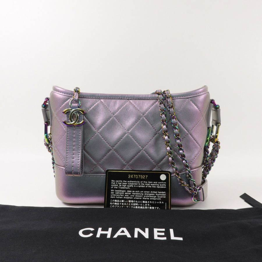 CHANEL 牛皮皮革Gabrielle Small鏈帶肩背袋-10