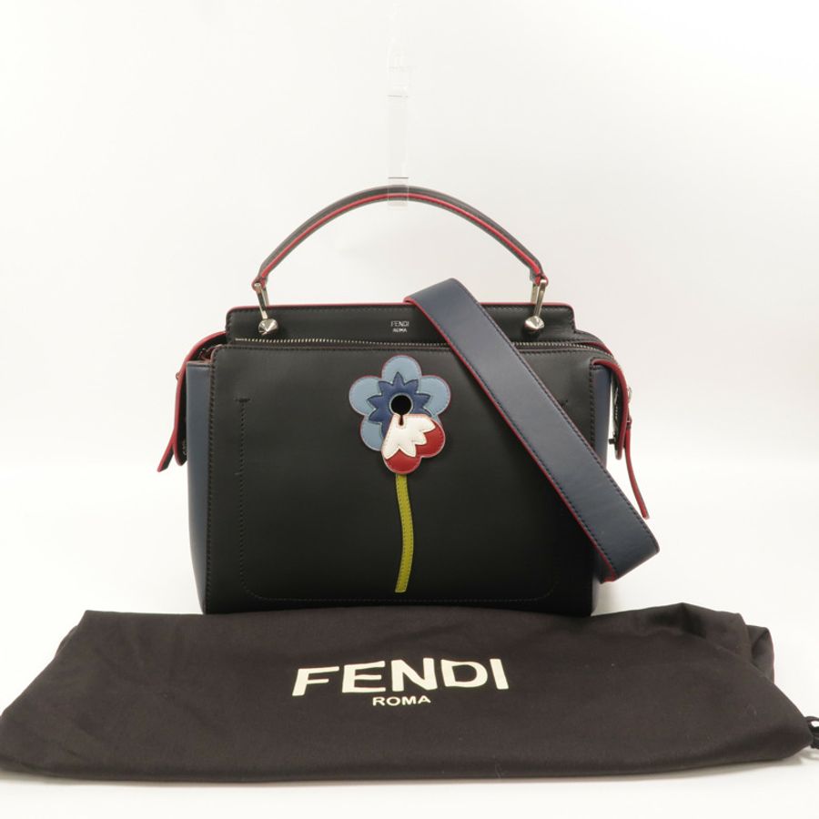 FENDI 牛皮皮革Dotcom手挽肩背兩用袋-10