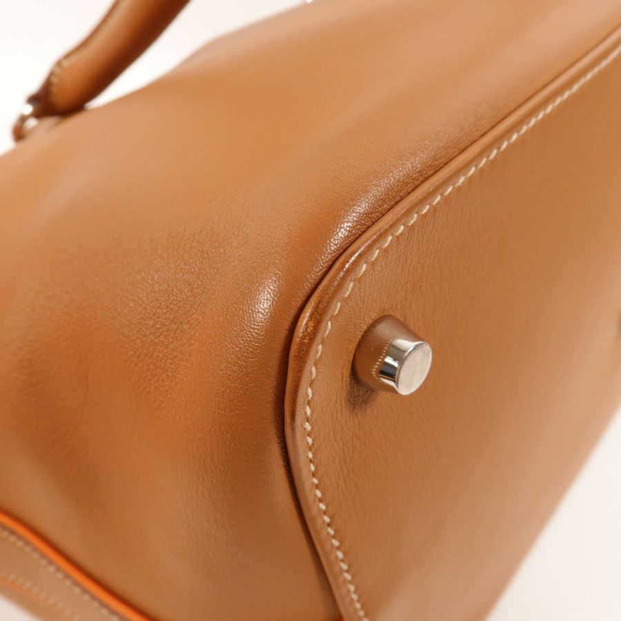 HERMES Swift皮革Toolbox 26手挽肩背兩用袋Gold/Orange-14