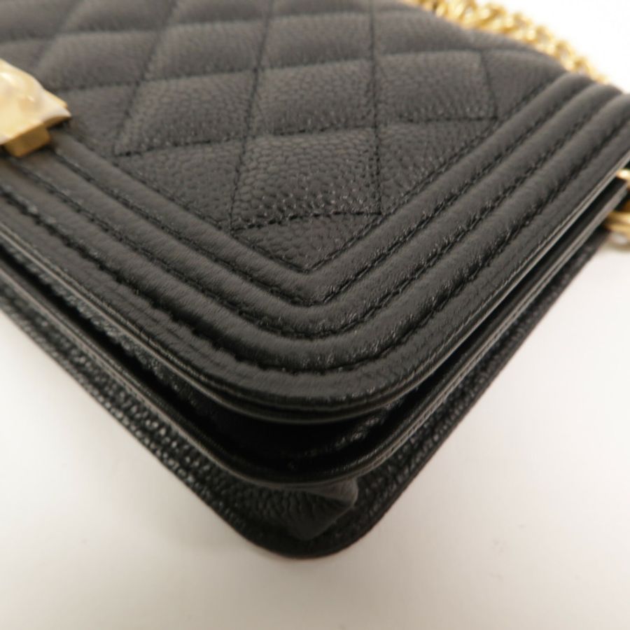 CHANEL 牛皮皮革Mini Boy鏈帶肩背袋-14
