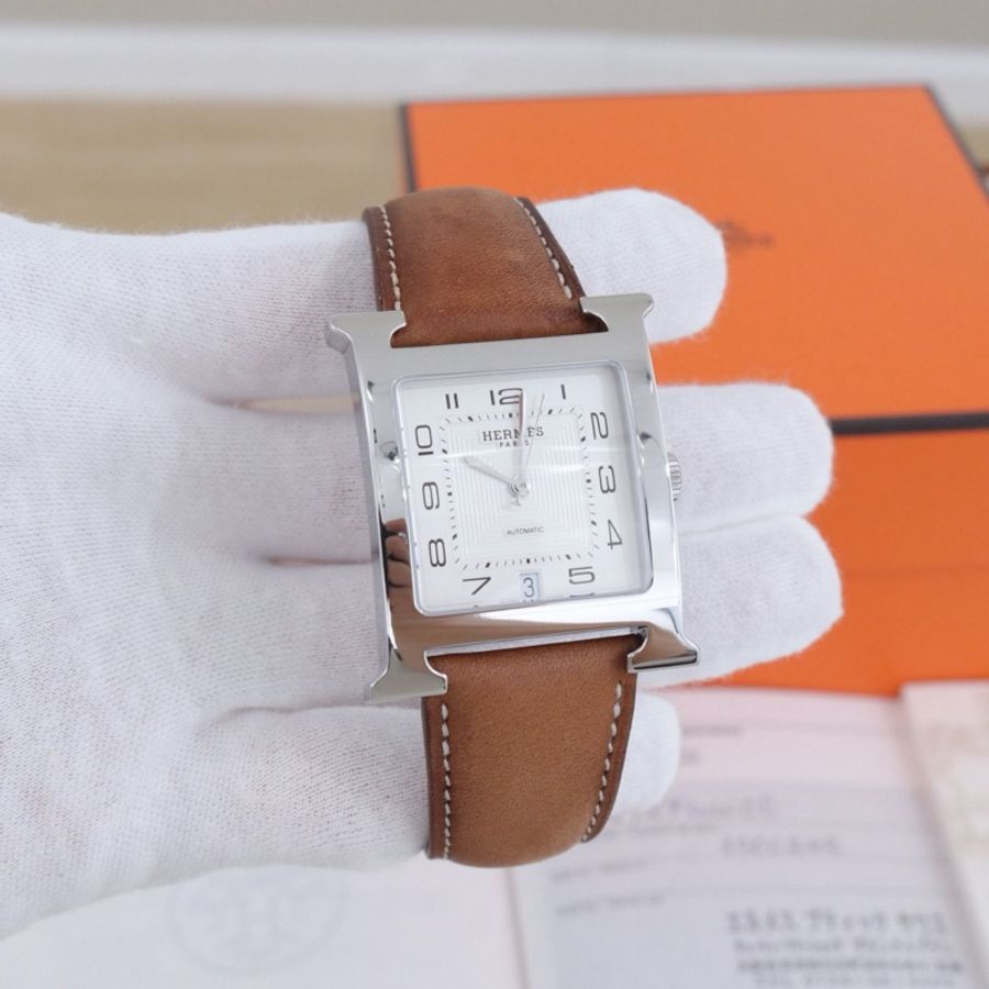 Hermès爱马仕Heure H 男士机械表 HH2.810，表径32*42mm 配件盒子证书。-0
