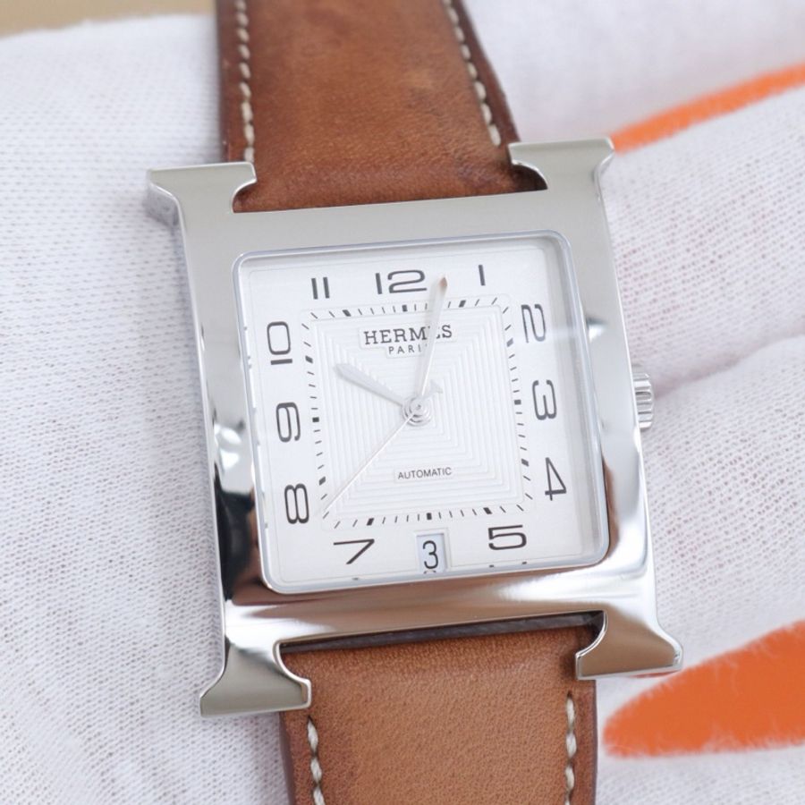 Hermès爱马仕Heure H 男士机械表 HH2.810，表径32*42mm 配件盒子证书。-2