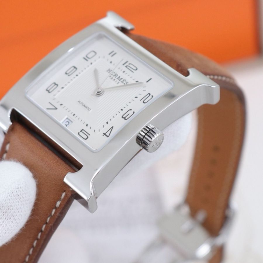 Hermès爱马仕Heure H 男士机械表 HH2.810，表径32*42mm 配件盒子证书。-5