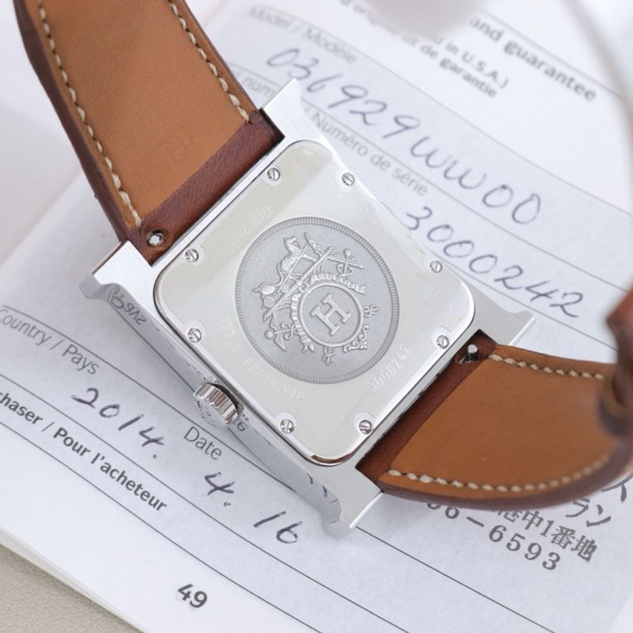 Hermès爱马仕Heure H 男士机械表 HH2.810，表径32*42mm 配件盒子证书。-6