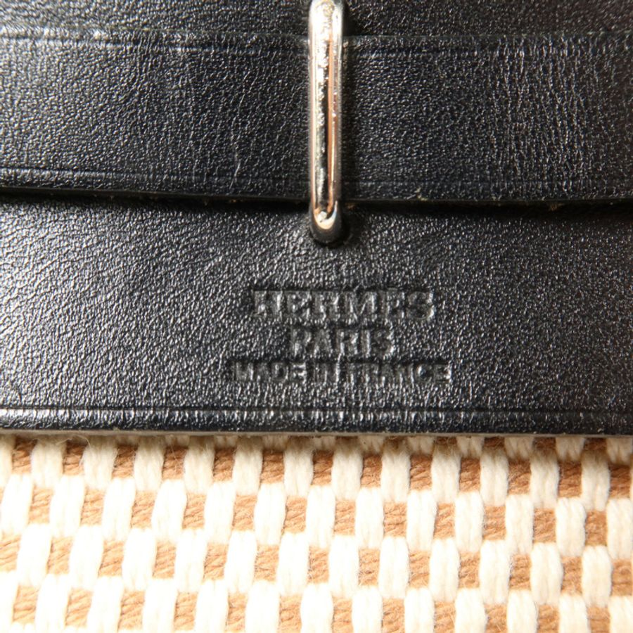 HERMES 帆布Vintage Herbag Mini肩背袋Noir-5