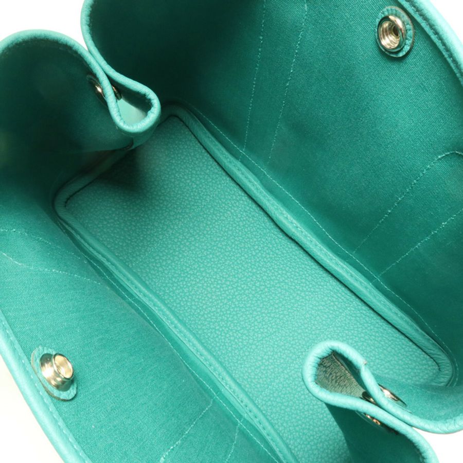 HERMES 帆布Garden Party TPM手挽袋Vert Jade-4
