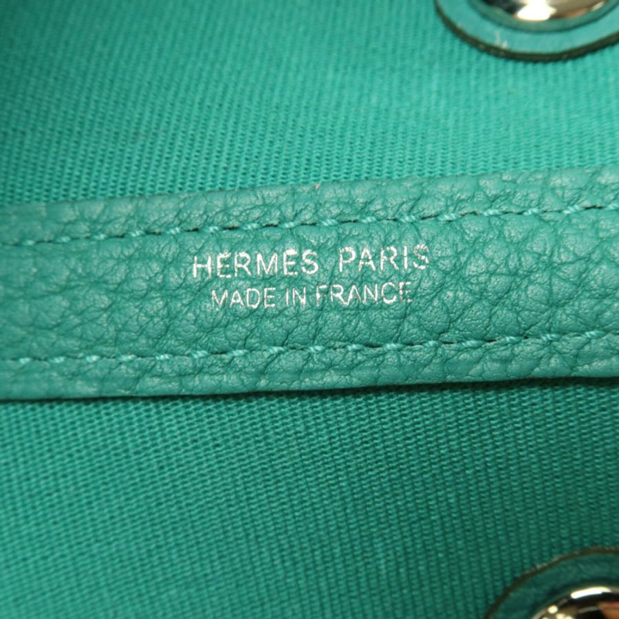 HERMES 帆布Garden Party TPM手挽袋Vert Jade-5