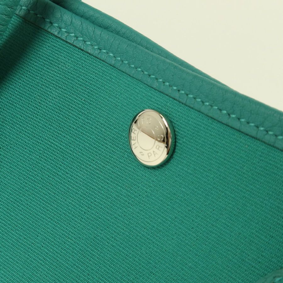 HERMES 帆布Garden Party TPM手挽袋Vert Jade-9